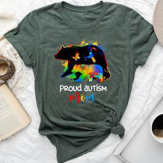 Proud Autism Mom Autism Awareness Puzzle Mom Mother Bella Canvas T-shirt - Monsterry