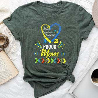 Proud Down Syndrome Mom Awareness Son Daughter Bella Canvas T-shirt - Seseable