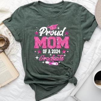 Proud Mom Of A 2024 Graduate Pink Senior Graduation 24 Bella Canvas T-shirt - Monsterry