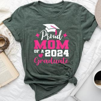 Proud Mom Of 2024 Graduate Senior Mother College Graduation Bella Canvas T-shirt | Mazezy