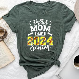 Proud Mom Of A Softball Senior 2024 Graduate Bella Canvas T-shirt - Seseable