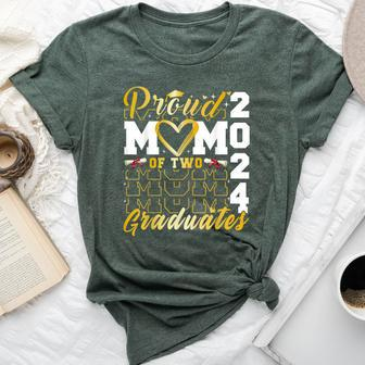 Proud Mom Of Two 2024 Graduates Twins Senior Class Of 2024 Bella Canvas T-shirt - Monsterry