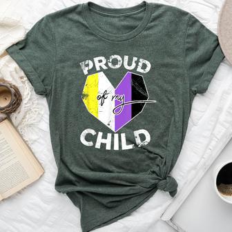 Proud Of My Nonbinary Child Non Binary Pride Flag Dad Mom Bella Canvas T-shirt - Monsterry AU