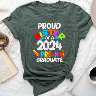 Proud Sister Of 2024 Pre-K Graduate Cute Family Matching Bella Canvas T-shirt - Seseable