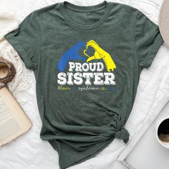 Proud Sister World Down Syndrome Day Awareness Socks 2024 Bella Canvas T-shirt - Monsterry AU