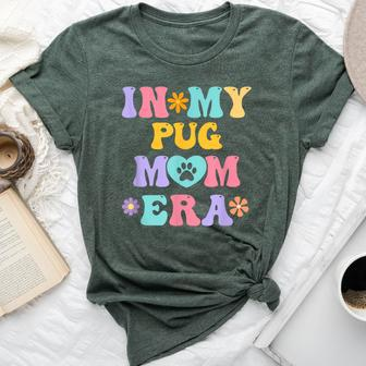 In My Pug Mom Era Retro Groovy Pug Cute Dog Owner Bella Canvas T-shirt - Seseable