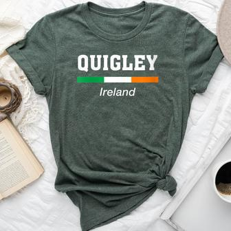 Quigley Irish Name Ireland Flag Emblem Bella Canvas T-shirt - Monsterry CA