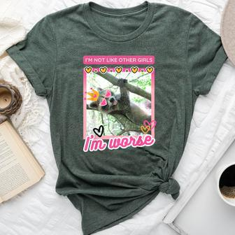 Raccoon I’M Not Like Other Girls I’M Worse Pink Women Bella Canvas T-shirt - Monsterry AU
