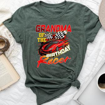 Race Car Party Grandma Of The Birthday Racer Racing Family Bella Canvas T-shirt - Thegiftio UK