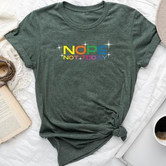 Rainbow Nope Nah Today Meme Lazy Quote Sarcastic Gag Saying Bella Canvas T-shirt - Monsterry