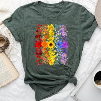 Rainbow Wildflowers Field Flowers Lgbtq Month Pride Month Bella Canvas T-shirt - Monsterry AU