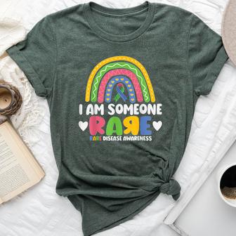 Rare Disease Day I Am Someone Rare Rainbow Zebra Ribbon Bella Canvas T-shirt - Thegiftio UK