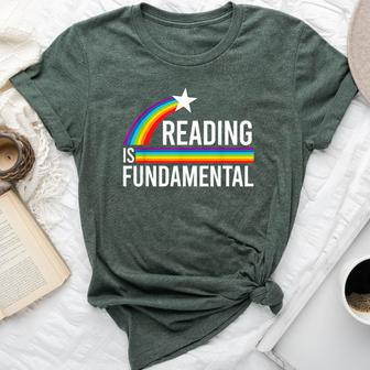 Reading Is Fundamental Rainbow Lgbtq Teacher Gay Flag Pride Bella Canvas T-shirt - Monsterry UK