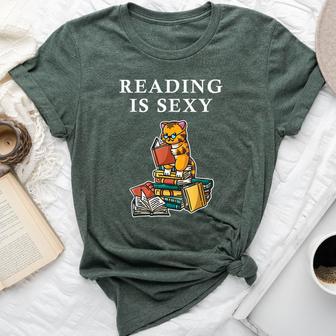 Reading Is Sexy Tiger Cat Reading Reading Women Bella Canvas T-shirt - Monsterry CA