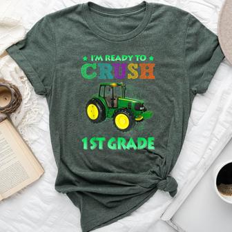 Ready To Crush 1St Grade Tractor Back To School Bella Canvas T-shirt - Monsterry