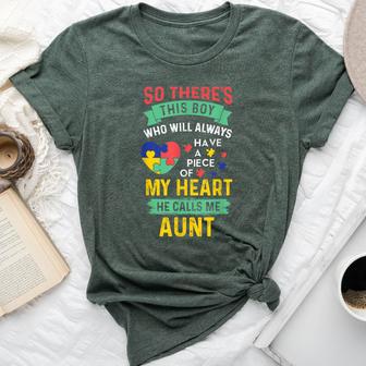 There's This Boy He Calls Me Aunt Autism Awareness Auntie Bella Canvas T-shirt - Monsterry UK