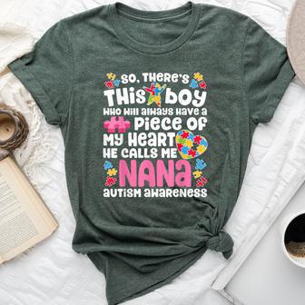 There's This Boy He Calls Me Nana T Autism Awareness Bella Canvas T-shirt - Monsterry UK