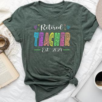 Retired Teacher Est 2024 School Retirement Class Of 2024 Bella Canvas T-shirt - Seseable
