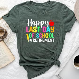 Retired Teacher Happy Last Day Of School Retirement Bella Canvas T-shirt - Thegiftio UK