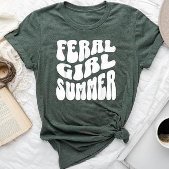 Retro Feral Girl Summer Groovy Mom Aunt Nager Bella Canvas T-shirt - Monsterry UK