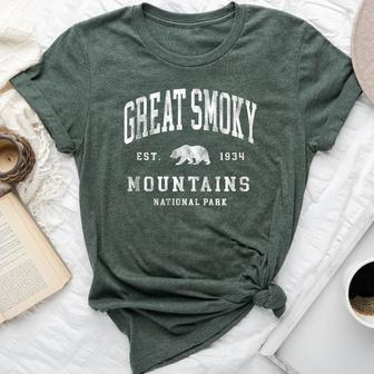 Retro Great Smoky Mountains National Park Hiking Bella Canvas T-shirt - Monsterry DE