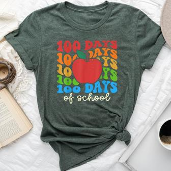 Retro Groovy 100 Days Of School Teacher 100Th Day Of School Bella Canvas T-shirt | Mazezy