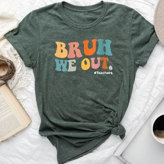 Retro Groovy Bruh We Out Teacher Appreciation End Of School Bella Canvas T-shirt - Monsterry CA