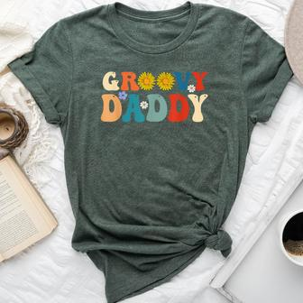 Retro Groovy Daddy For Dad Fathers Day Son Bella Canvas T-shirt - Thegiftio UK