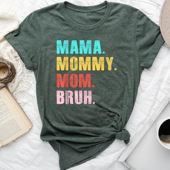 Retro Groovy Mama Mommy Mom Bruh Mother's Day Womens Bella Canvas T-shirt | Mazezy