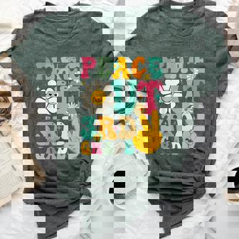 Retro Groovy Peace Out 3Rd Grade Primary School Graduation Bella Canvas T-shirt | Mazezy