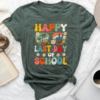 Retro Happy Last Day Of School Teacher Student Hello Summer Bella Canvas T-shirt | Mazezy AU