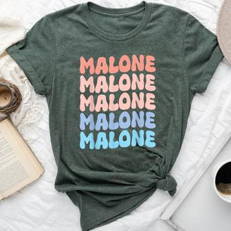 Retro Malone First Name Boy Personalized Groovy 80'S Girl Bella Canvas T-shirt - Seseable