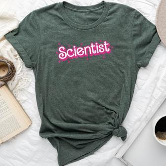 Retro Pink Scientist Science Teacher Back To School Bella Canvas T-shirt | Mazezy UK