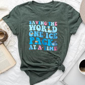 Retro Saving The World One Ice Pack At A Time School Nurse Bella Canvas T-shirt - Seseable