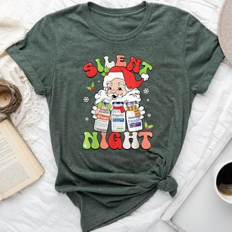 Retro Silent Night Icu Nurse Christmas Intensive Care Unit Bella Canvas T-shirt - Monsterry