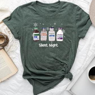 Retro Silent Night Icu Nurse Christmas Intensive Care Unit Bella Canvas T-shirt - Seseable