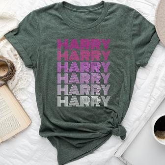 Retro Style Harry Pink Ombre Name Bella Canvas T-shirt - Seseable
