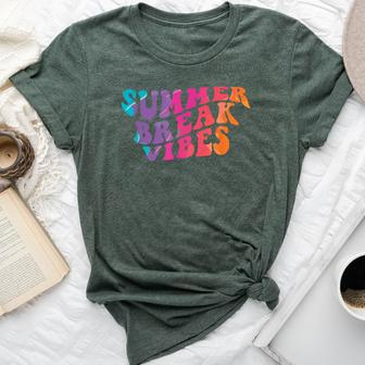 Retro Summer Break Vibes Cute Summer Vacation Teacher Bella Canvas T-shirt - Seseable