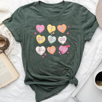 Retro Valentine Gynecologist Obgyn Nurse Conversation Hearts Bella Canvas T-shirt | Mazezy