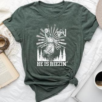He Is Rizzin Jesus Basketball Christian Religious Bella Canvas T-shirt - Seseable