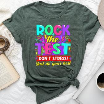 Rock The Test Don't Stress Do Your Best Testing Day Teacher Bella Canvas T-shirt - Seseable