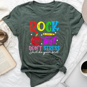 Rock The Test Don't Stress Just Do Your Best Teacher Bella Canvas T-shirt - Seseable