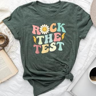 Rock The Test Retro Groovy Teacher Test Day Testing Day Bella Canvas T-shirt - Seseable
