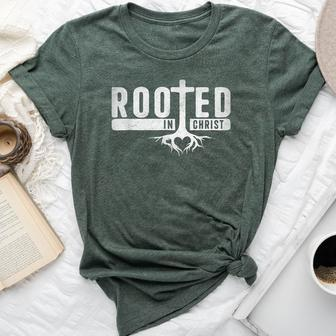Rooted In Christ Christian Religious Christian Women Bella Canvas T-shirt - Thegiftio UK