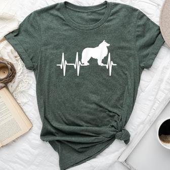 Rough Collie Heartbeat Dog Mom Dad Pet Bella Canvas T-shirt - Monsterry DE