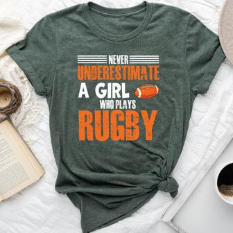 Rugby Girl Meme Never Underestimate A Girl Who Plays Rugby Bella Canvas T-shirt - Seseable