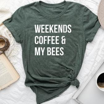 Weekends Coffee And My Bees Bee Farmer Bella Canvas T-shirt - Monsterry AU
