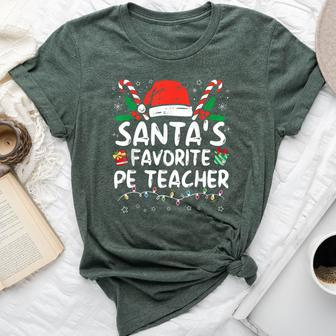 Santa's Favorite Pe Teacher Christmas Santa Xmas Bella Canvas T-shirt | Mazezy