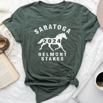 Saratoga Springs Ny 2024 Belmont Stakes Horse Racing Vintage Bella Canvas T-shirt - Seseable