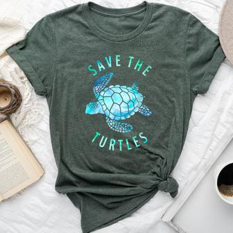 Save The Turtles Sea Turtle Tie Dye Ocean Wildlife Earth Day Bella Canvas T-shirt - Monsterry